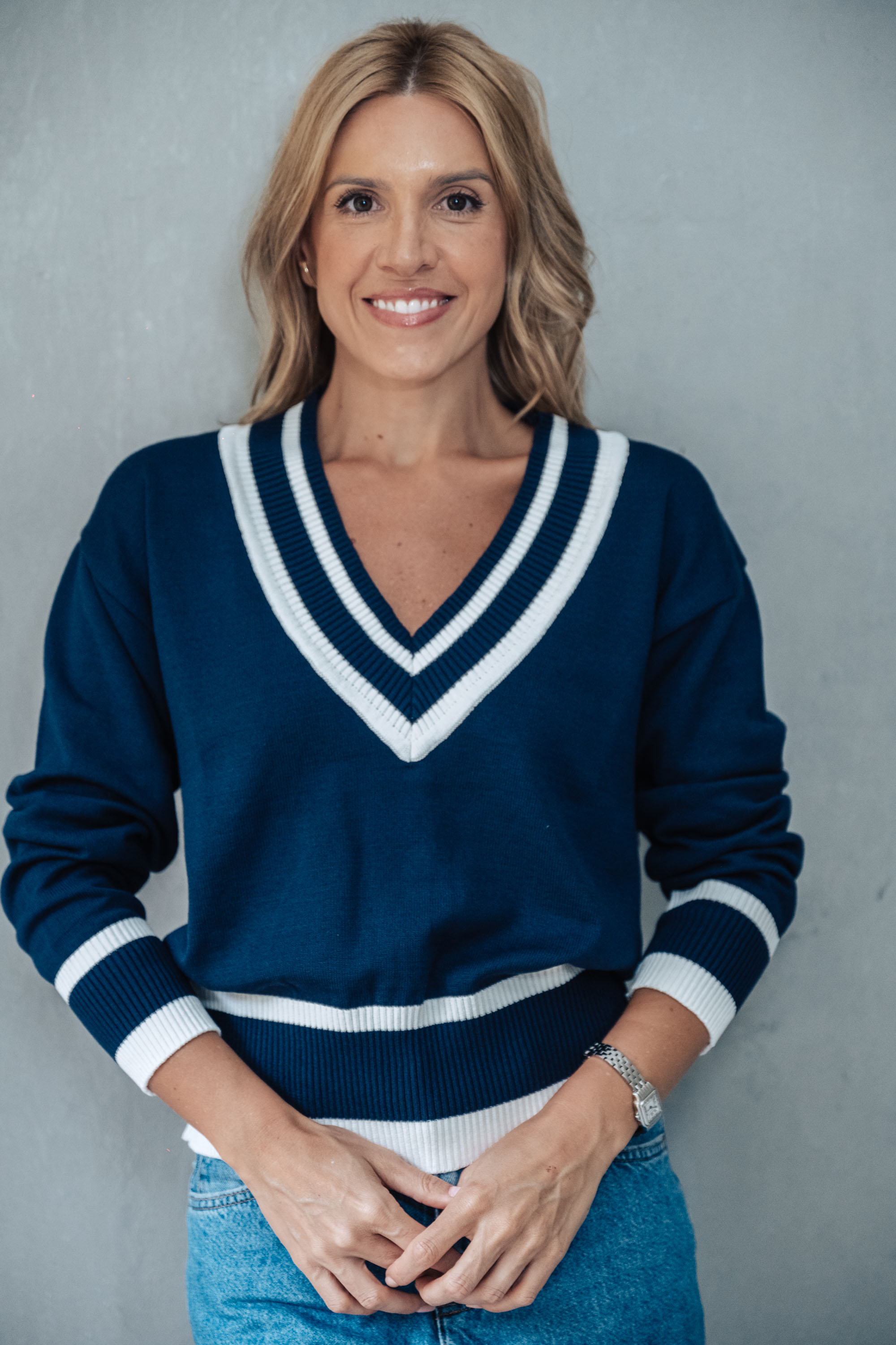 Suéter Navy Azul Marinho em Tricot | Ana Vanin Brand