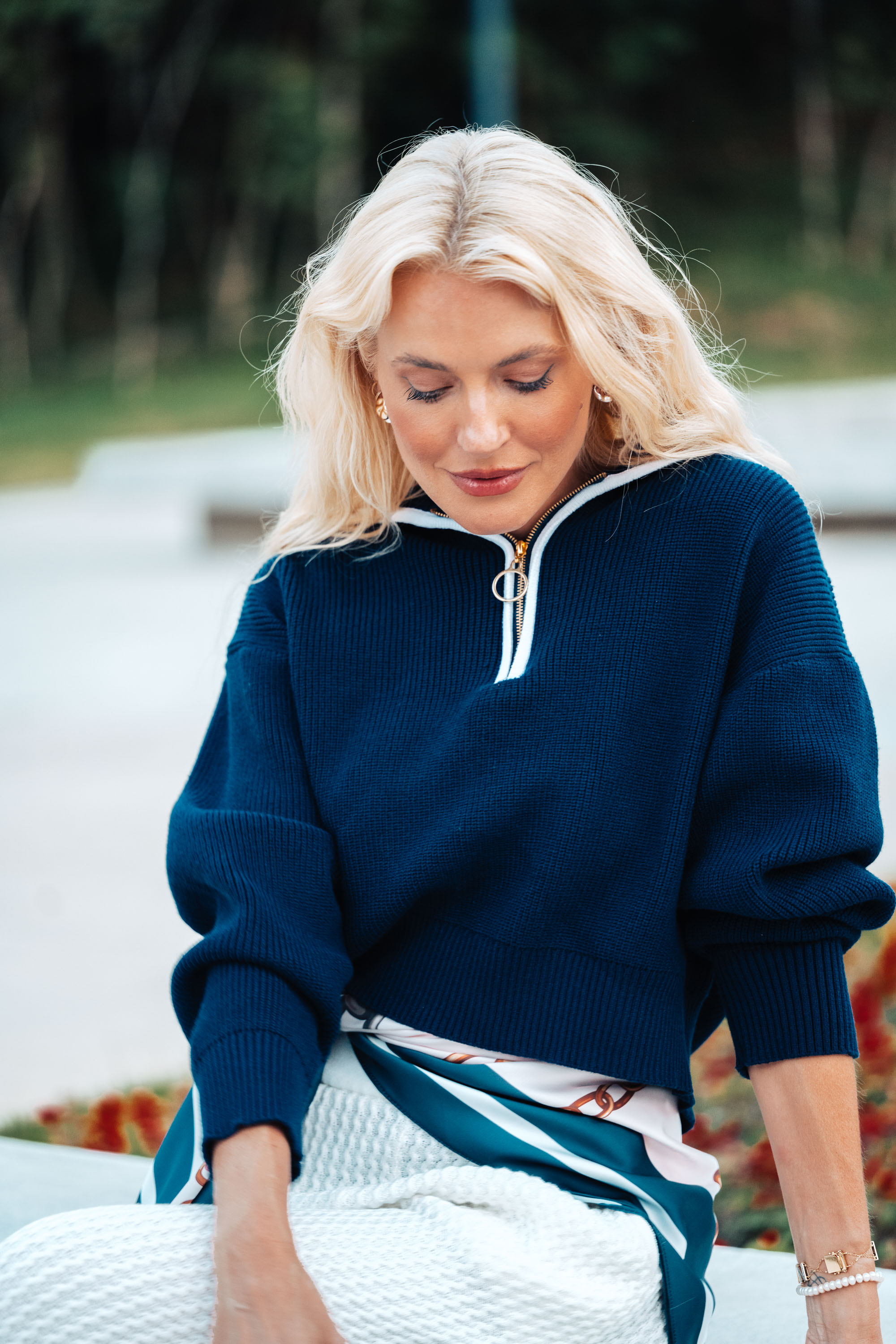 Cardigan Navy Azul Marinho - Tricô | Ana Vanin Brand