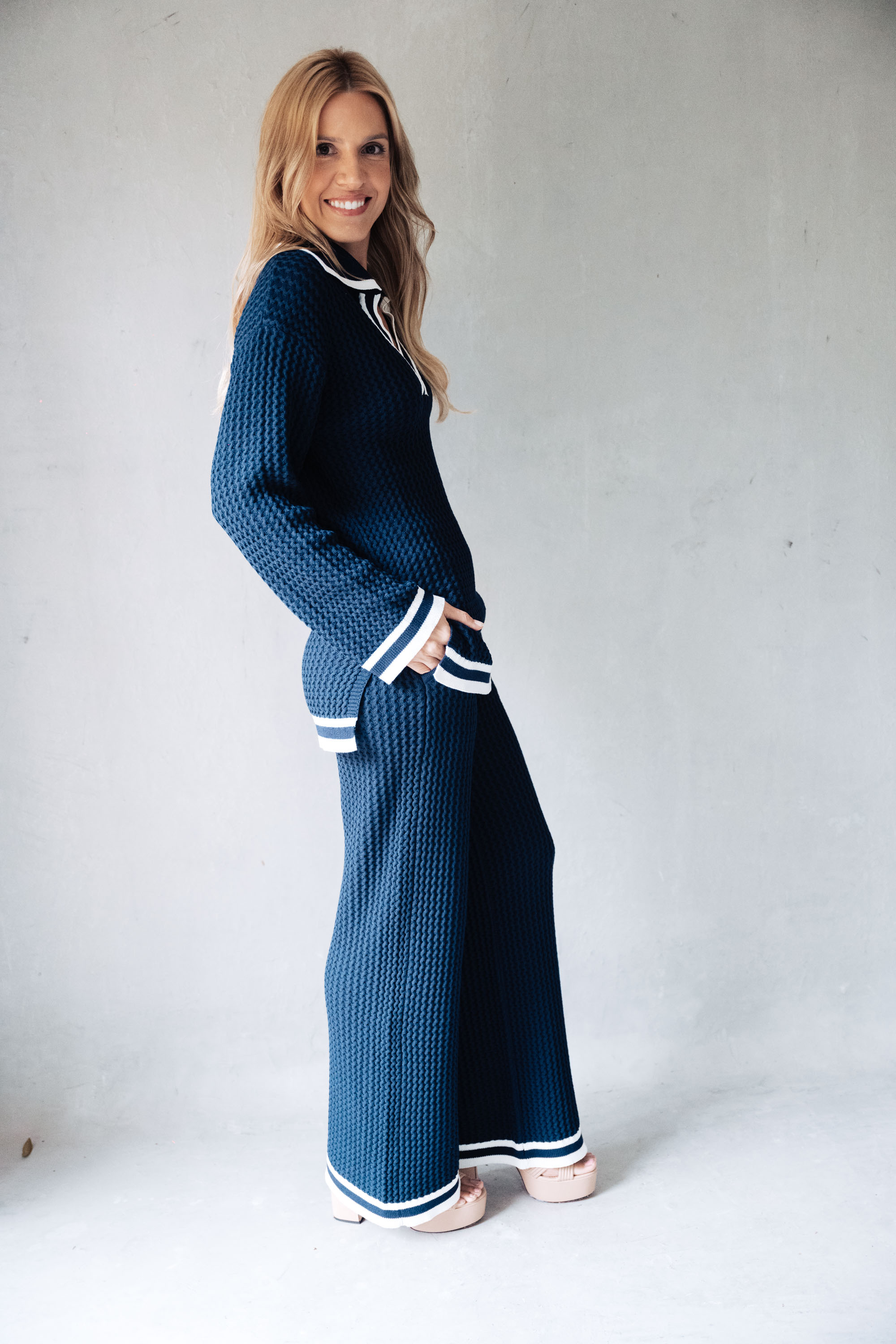 Cardigan Navy Azul Marinho - Tricô | Ana Vanin Brand