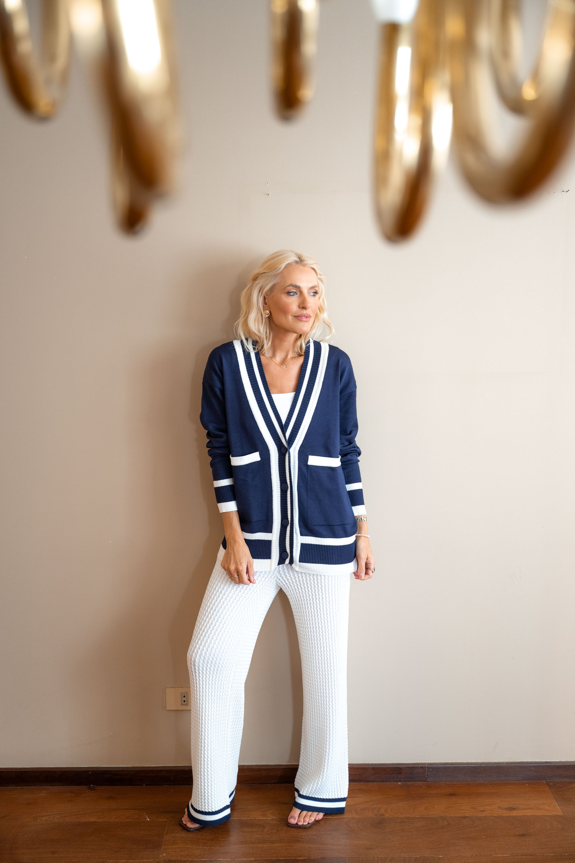 Cardigan Navy Azul Marinho - Tricô | Ana Vanin Brand