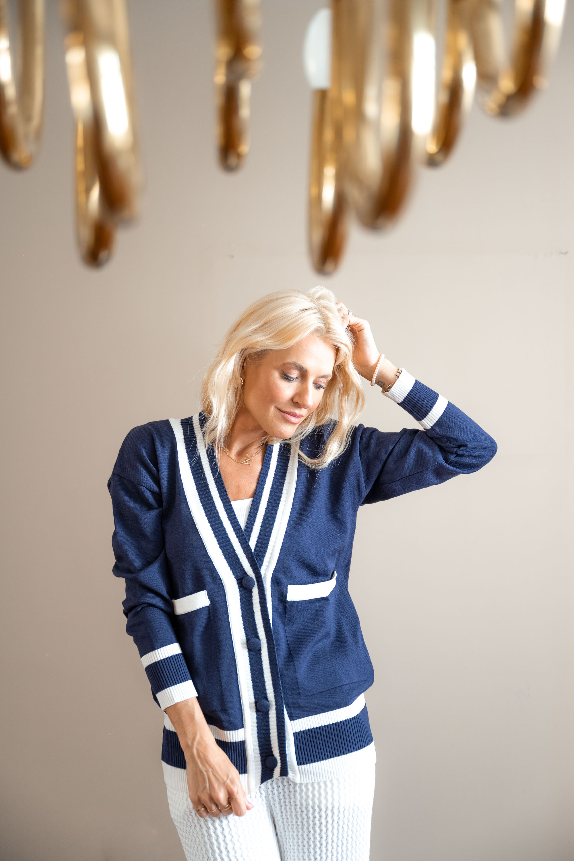 Cardigan Navy Azul Marinho - Tricô | Ana Vanin Brand
